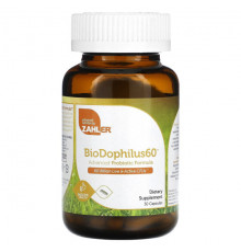 Пребиотики и пробиотики Zahler, BioDophilus60, улучшенная формула с пробиотиками, 60 млрд КОЕ, 30 капсул