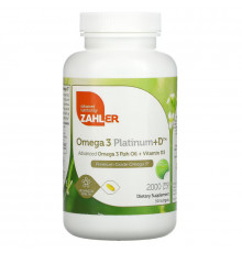 Zahler, Omega 3 Platinum+D, Advanced Omega 3 with Vitamin D3, 3000 mg, 90 Softgels