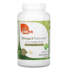 Zahler, Omega 3 Platinum, улучшенный рыбий жир с Омега-3, 3000 мг, 180 мягких таблеток