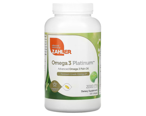 Zahler, Omega 3 Platinum, улучшенный рыбий жир с Омега-3, 3000 мг, 180 мягких таблеток