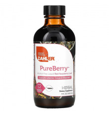 Фрукты и ягоды Zahler, PureBerry, жидкость из листьев красной малины без спирта, 118,3 мл (4 жидк. Унции)