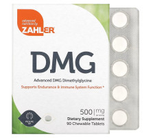 Zahler, Advanced DMG, Dimethylglycine, 500 mg, 90 Chewable Tablets
