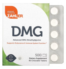 Zahler, Advanced DMG, Dimethylglycine, 500 mg, 90 Chewable Tablets