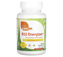 Витамины группы B Zahler, B12 Energizer, витамин B12 и фолиевая кислота, натуральная вишня, 180 пастилок