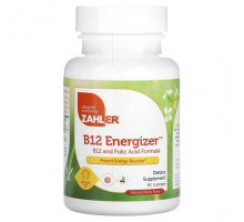 Витамины группы B Zahler, B12 Energizer, витамин B12 и фолиевая кислота, с натуральным вишневым вкусом, 90 пастилок