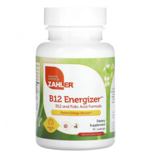Витамины группы B Zahler, B12 Energizer, витамин B12 и фолиевая кислота, с натуральным вишневым вкусом, 90 пастилок