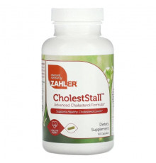 Для сердца и сосудов Zahler, CholestStall, улучшенная формула для повышения уровня холестерина, 60 капсул