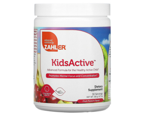 Zahler, Kids Active, усовершенствованный состав для здоровья активных детей, фруктовый пунш, 6.7 унций (192 г) Zahler, Kids Active, усовершенствованный состав для здоровья активных детей, фруктовый пунш, 6.7 унций (192 г)