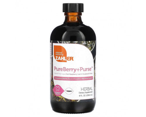 Женское здоровье Zahler, PureBerry + Purse, жидкие листья красной малины и пастушья сумка, 236,6 мл (8 жидк. унций) Женское здоровье Zahler, PureBerry + Purse, жидкие листья красной малины и пастушья сумка, 236,6 мл (8 жидк. унций)
