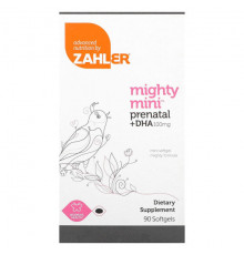 Женское здоровье Zahler, Mighty Mini Prenatal + DHA, 100 мг, 90 мягких таблеток