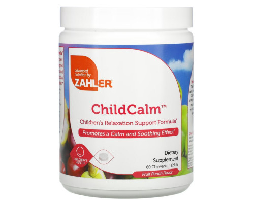 Zahler, ChildCalm, Children's Relaxation Support Formula, Fruit Punch, 60 Chewable Tablets Zahler, ChildCalm, Children's Relaxation Support Formula, Fruit Punch, 60 Chewable Tablets