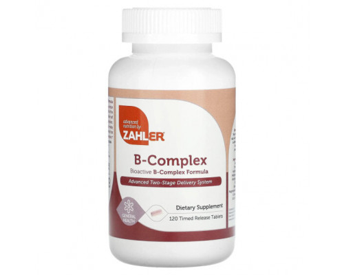 Витамины группы B Zahler, Bioactive B-Complex, 120 таблеток с замедленным высвобождением Витамины группы B Zahler, Bioactive B-Complex, 120 таблеток с замедленным высвобождением