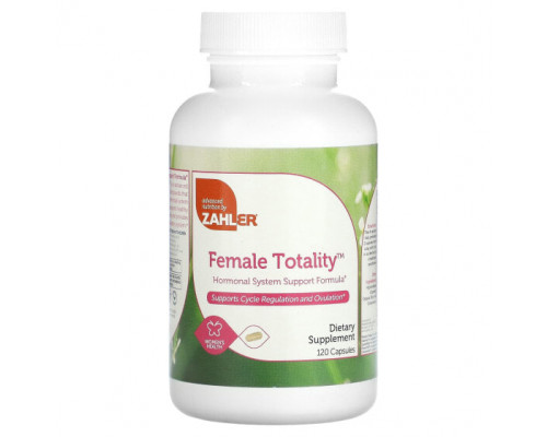 Женское здоровье Zahler, Female Totality, формула для поддержки гормональной системы, 120 капсул Женское здоровье Zahler, Female Totality, формула для поддержки гормональной системы, 120 капсул