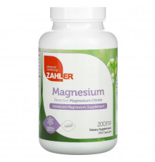 Zahler, Magnesium, Bioactive Magnesium Citrate, 200 mg, 250 Capsules