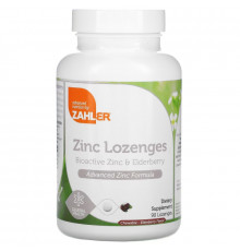 Zahler, Zinc Lozenges, Bioactive Zinc & Elderberry, Elderberry, 90 Chewable Lozenges