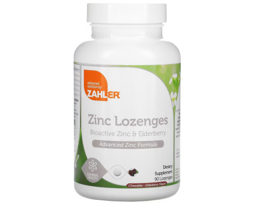 Zahler, Zinc Lozenges, Bioactive Zinc & Elderberry, Elderberry, 90 Chewable Lozenges Zahler, Zinc Lozenges, Bioactive Zinc & Elderberry, Elderberry, 90 Chewable Lozenges