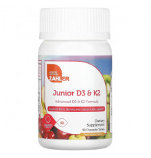 Детское здоровье Zahler, Junior D3 & K2, Peach Apricot , 90 Chewable Tablets