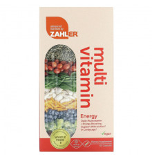 Витаминно-минеральные комплексы Zahler, Mutivitamin Energy, ежедневная мультивитаминная добавка для повышения уровня энергии с enXtra и кордицепсом, 60 капсул