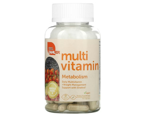 Zahler, Metabolism, Daily Multivitamin + Weight Management Support with Sinetrol, 60 Capsules Zahler, Metabolism, Daily Multivitamin + Weight Management Support with Sinetrol, 60 Capsules