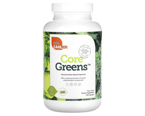 Zahler, Core Greens, Advanced Plant-Based Superfood, 240 Capsules Zahler, Core Greens, Advanced Plant-Based Superfood, 240 Capsules