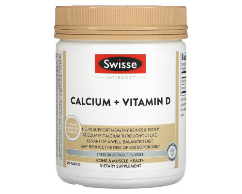Swisse, Ultiboost, Calcium + Vitamin D, 250 Tablets Swisse, Ultiboost, Calcium + Vitamin D, 250 Tablets