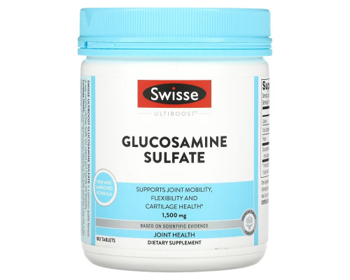 Swisse, Ultiboost, Glucosamine Sulfate, 1,500 mg, 180 Tablets Swisse, Ultiboost, Glucosamine Sulfate, 1,500 mg, 180 Tablets