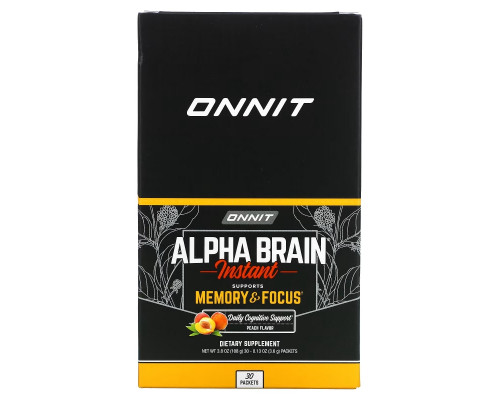 Onnit, Alpha Brain Instant, Natural Peach, 30 Packets, 0.13 oz (3.6 g) Each Onnit, Alpha Brain Instant, Natural Peach, 30 Packets, 0.13 oz (3.6 g) Each