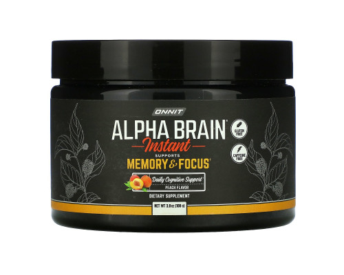 Onnit, Alpha Brain Instant, Memory & Focus, Natural Peach Flavor, 3.8 oz (108 g) Onnit, Alpha Brain Instant, Memory & Focus, Natural Peach Flavor, 3.8 oz (108 g)