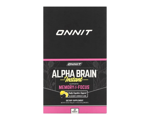 Onnit, AlphaBRAIN Instant, Memory & Focus, Blackberry Lemonade Flavor, 30 Packets, 0.14 oz (3.9 g) Each Onnit, AlphaBRAIN Instant, Memory & Focus, Blackberry Lemonade Flavor, 30 Packets, 0.14 oz (3.9 g) Each