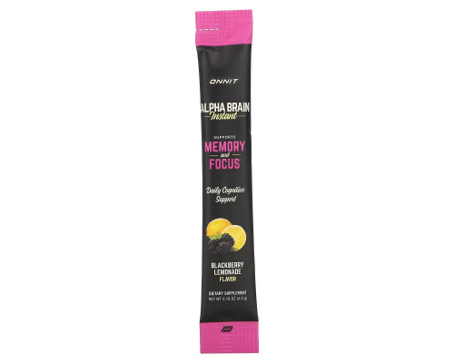 Onnit, AlphaBRAIN Instant, Memory & Focus, Blackberry Lemonade Flavor, 30 Packets, 0.14 oz (3.9 g) Each Onnit, AlphaBRAIN Instant, Memory & Focus, Blackberry Lemonade Flavor, 30 Packets, 0.14 oz (3.9 g) Each