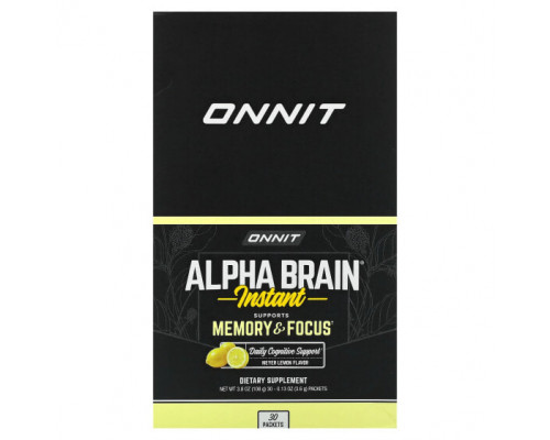 Улучшение памяти и работы мозга Alpha Brain Instant, Memory & Focus, Meyer Lemon, 30 Packets, 0.13 oz (3.6 g) Each Улучшение памяти и работы мозга Alpha Brain Instant, Memory & Focus, Meyer Lemon, 30 Packets, 0.13 oz (3.6 g) Each