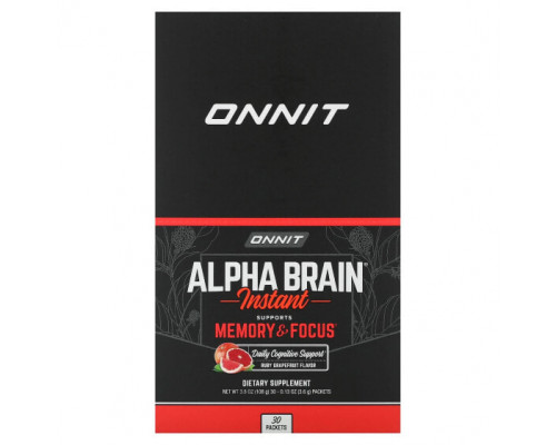Улучшение памяти и работы мозга Alpha Brain Instant, Memory & Focus, Ruby Grapefruit, 30 Packets, 0.13 oz (3.6 g) Each Улучшение памяти и работы мозга Alpha Brain Instant, Memory & Focus, Ruby Grapefruit, 30 Packets, 0.13 oz (3.6 g) Each