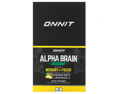Улучшение памяти и работы мозга Alpha Brain, Instant, Pineapple Punch, 30 Packets, 0.12 oz (3.4 g) Each Улучшение памяти и работы мозга Alpha Brain, Instant, Pineapple Punch, 30 Packets, 0.12 oz (3.4 g) Each