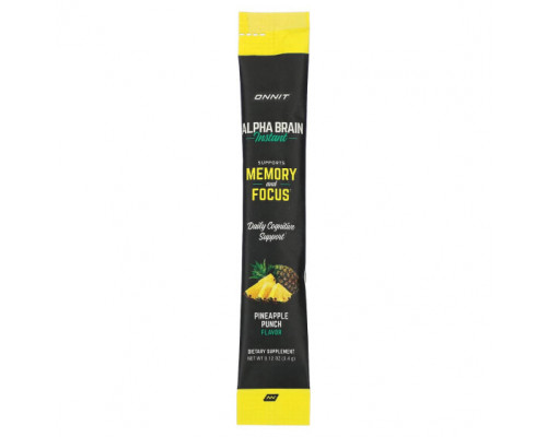 Улучшение памяти и работы мозга Alpha Brain, Instant, Pineapple Punch, 30 Packets, 0.12 oz (3.4 g) Each Улучшение памяти и работы мозга Alpha Brain, Instant, Pineapple Punch, 30 Packets, 0.12 oz (3.4 g) Each