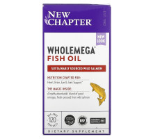 New Chapter, Wholemega, цельный рыбий жир, 1000 мг, 120 мягких капсул