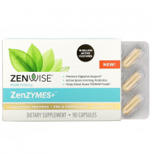 Zenwise Health, ZenZYMES+, Digestive Enzymes + Pre & Probiotics + Botanicals, 90 Capsules