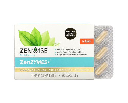 Zenwise Health, ZenZYMES+, Digestive Enzymes + Pre & Probiotics + Botanicals, 90 Capsules Zenwise Health, ZenZYMES+, Digestive Enzymes + Pre & Probiotics + Botanicals, 90 Capsules