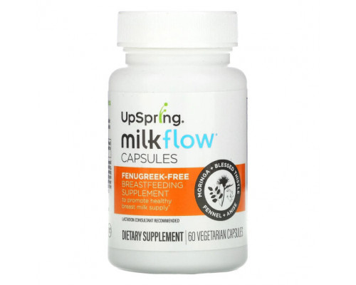 Детское здоровье UpSpring, MilkFlow, без пажитника, 60 вегетарианских капсул Детское здоровье UpSpring, MilkFlow, без пажитника, 60 вегетарианских капсул