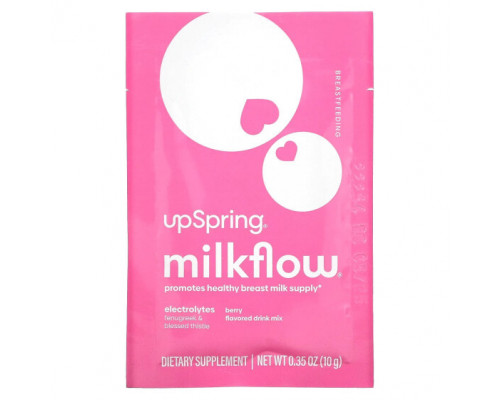 Женское здоровье UpSpring, MilkFlow, электролиты, пажитник и кникус, напиток со вкусом ягод, 16 пакетиков по 10 г (0,35 унции) Женское здоровье UpSpring, MilkFlow, электролиты, пажитник и кникус, напиток со вкусом ягод, 16 пакетиков по 10 г (0,35 унции)