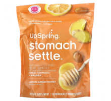 Для пищеварительной системы UpSpring, Stomach Settle, Lemon-Ginger-Honey, 55 Individually Wrapped Drops