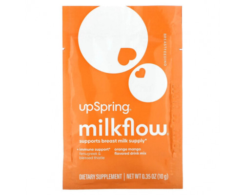 Женское здоровье UpSpring, Смесь для напитков Milkflow, апельсин и манго`` 16 пакетиков по 10 г Женское здоровье UpSpring, Смесь для напитков Milkflow, апельсин и манго`` 16 пакетиков по 10 г