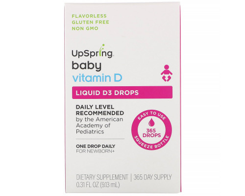 UpSpring, Baby, Liquid D3 Drops, Vitamin D, 0.31 fl oz (9.13 ml) UpSpring, Baby, Liquid D3 Drops, Vitamin D, 0.31 fl oz (9.13 ml)