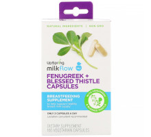 UpSpring, Milkflow, Fenugreek + Blessed Thistle, 100 Vegetarian Capsules