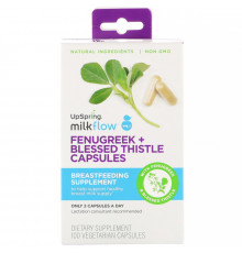 UpSpring, Milkflow, Fenugreek + Blessed Thistle, 100 Vegetarian Capsules
