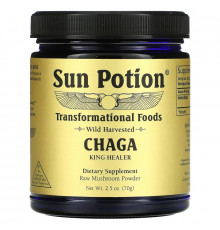 Sun Potion, Чага, порошок из дикорастущих грибов, 70 г