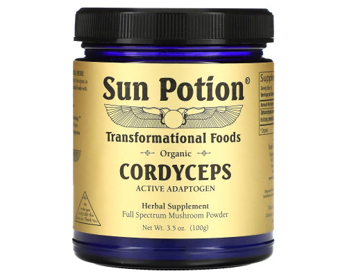Sun Potion, Кордицепс, органический порошок из грибов, 100 г Sun Potion, Кордицепс, органический порошок из грибов, 100 г