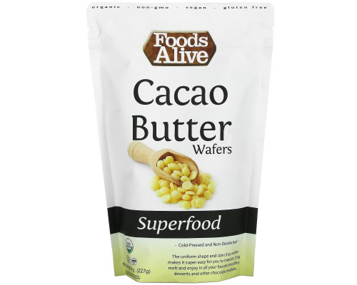Foods Alive, Superfood, вафли с маслом какао, 227 г (8 унций) Foods Alive, Superfood, вафли с маслом какао, 227 г (8 унций)