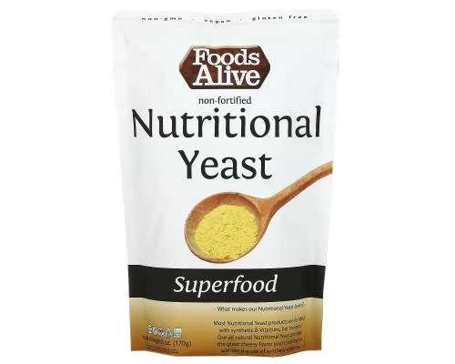 Foods Alive, суперфуд, необогащенные пищевые дрожжи, 170 г (6 унций) Foods Alive, суперфуд, необогащенные пищевые дрожжи, 170 г (6 унций)