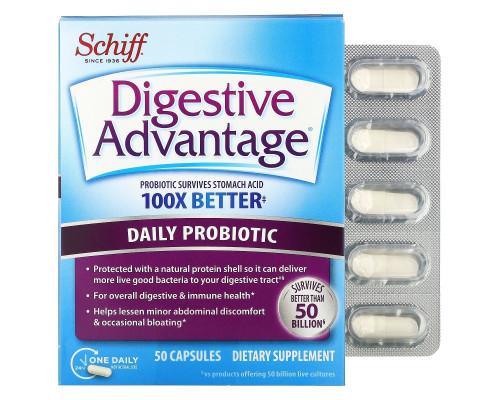 Schiff Digestive Advantage Daily Probiotic 50 Capsules Schiff Digestive Advantage Daily Probiotic 50 Capsules
