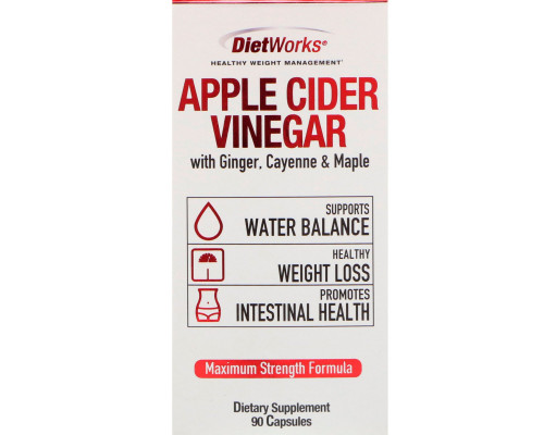 DietWorks, Apple Cider Vinegar, 90 Capsules